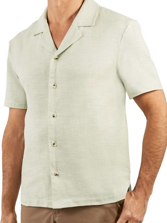 Sperry Other - Sperry Green Short Sleeve Button Down Camp Collar Shirt Mens L NWT